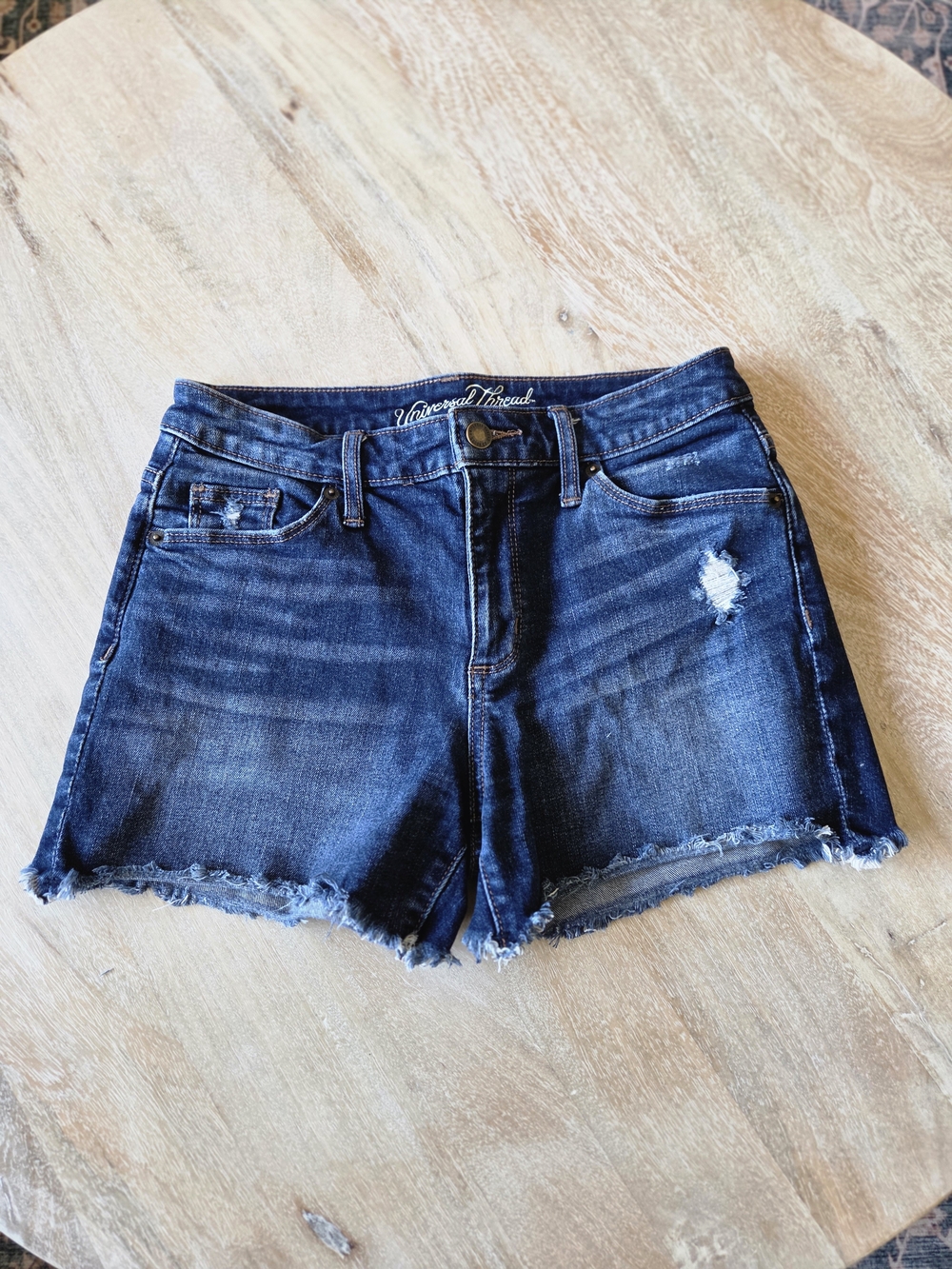 Universal Thread Dark Blue Distressed Denim Cutoff Shorts